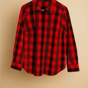 Red and Black Plaid Shirt Foxcroft size 18w